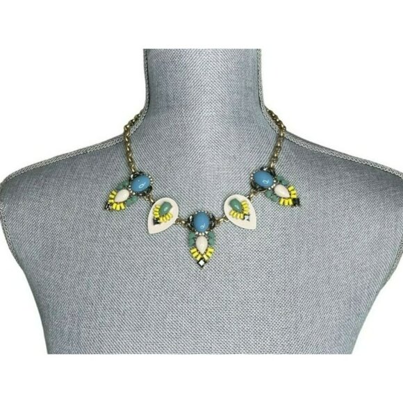 J. Crew Jewelry - J.Crew Bib Style Statement Necklace Mixed Stone. 💖HP💖